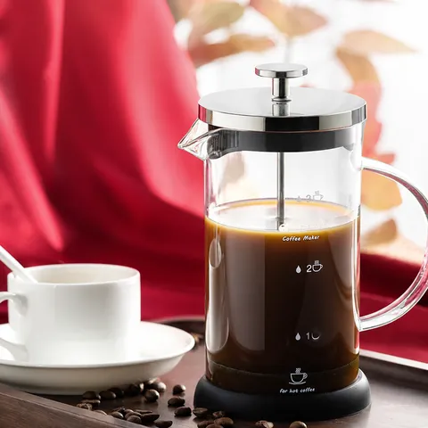 Glazen French Press Koffiezetapparaat Hittebestendig Borosilicaat Koffie Thee Pers Pot Met Roestvrij Stalen Stempel
