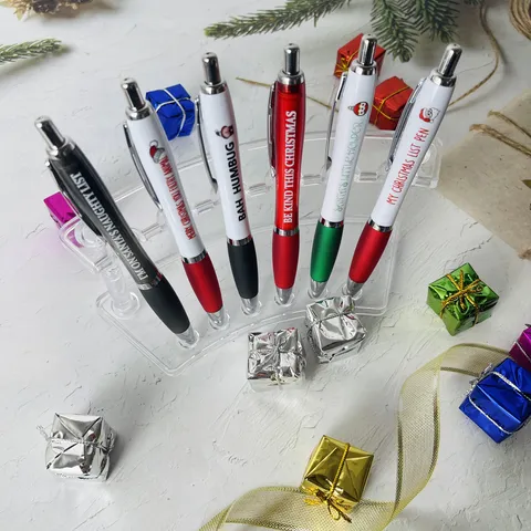 Xristougenniatiko Set Stylos Ballpoint apo Plastiko Kainotomia Asteio Keimeno Giorton Graphiki Ili Doro Gia Grafeio Scholeio