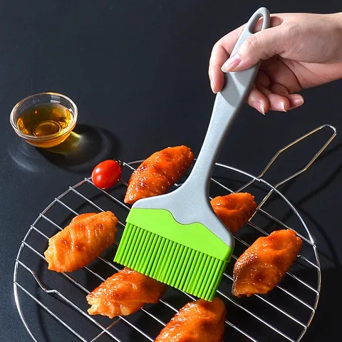 Wide Head Silicone Oil Brush BBQ Basting Brush Heat Resistant Detachable Cooking Brush For Kitchen Baking Tool