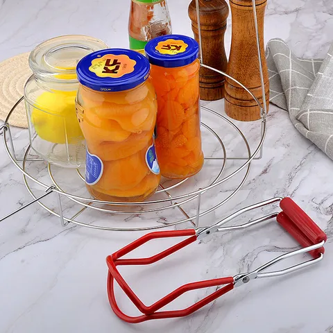3 In 1 Anti Scald Clip Stainless Steel Folding Canning Lifter Kitchen Hot Dish Bowl Clamp Jar Rack Canning Kit