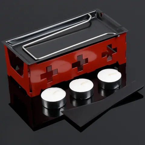 Mini Stainless Steel Raclette Cheese Melter Set Portable Non Stick Cheese Grilling Pan With Stand And Candles For Home Party