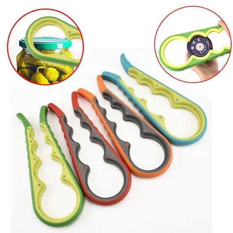 Apribottiglie Multifunzionale 4 in 1 in PP e TPR Antiscivolo Apribarattoli Strumento da Cucina