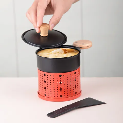 Portable Mini Cheese Raclette Set Non-Stick Baking Pan With Candle Holder Metal Iron Small Grill For Kitchen Home Cooking