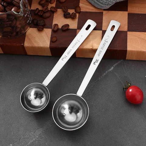 304 Stainless Steel Measuring Spoon Coffee Bean Scoop Baking Seasoning Graded Spoon Quantitative Milk Powder Scoop
