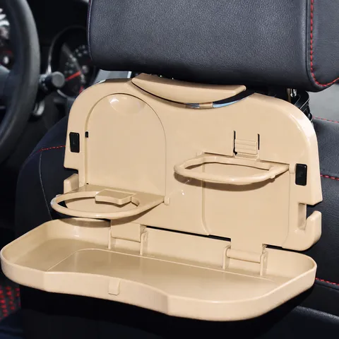 Car Backseat Foldable Food Tray Multifunctional Portable Drink Cup Holder Universal Automotive Interior Storage Organizer Table