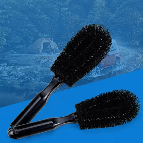 Brosse à Pneu de Voiture Brosse de Nettoyage de Moyeu de Roue Manche en Plastique PVC Nettoyant pour Jante Outil