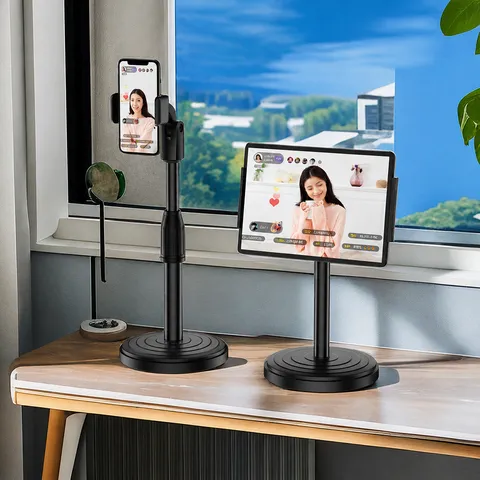 Supporto Universale per Telefono e Tablet da Scrivania Altezza Regolabile Pieghevole Supporto per Cellulare per Streaming dal Vivo