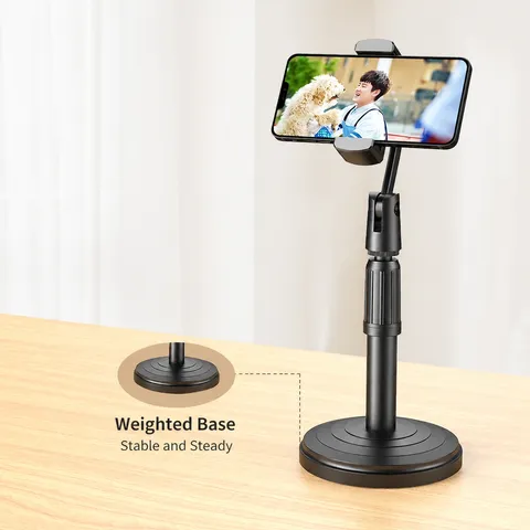 Supporto Universale per Telefono e Tablet da Scrivania Altezza Regolabile Pieghevole Supporto per Cellulare per Streaming dal Vivo