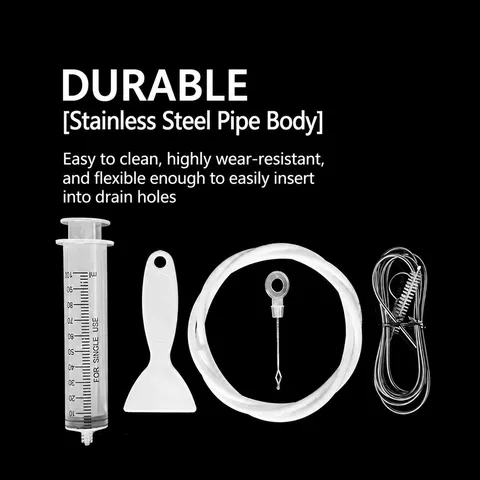 Juego de Cepillos de Limpieza para Desagüe de Refrigerador Herramienta Flexible de Dragado de Tubos de Acero Inoxidable