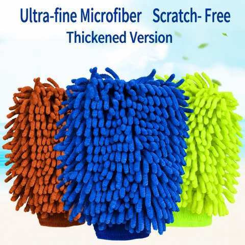 Chenille Car Wash Mitt Double Sided Coral Fleece Cleaning Glove Soft Microfiber Auto Care Detailing Tool For Vehicle