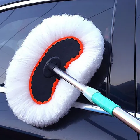 Manico Lungo Morbida Seta di Latte Spazzola per Lavaggio Auto Mop Telescopico Spolverino Strumento di Pulizia Per Cura Esterna Auto