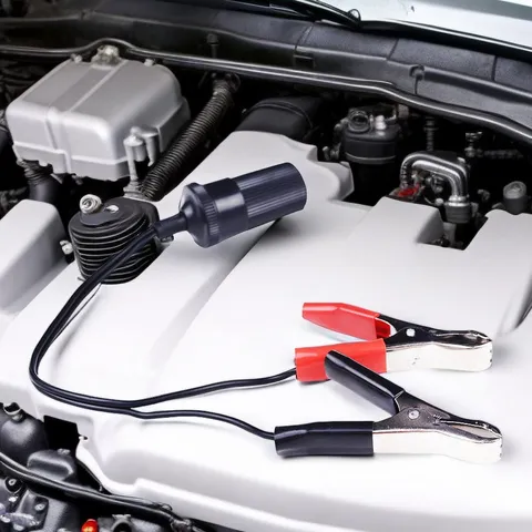 Morsetto per Batteria Auto a Presa Accendisigari Pinze a Coccodrillo per Carichi Pesanti Adattatore di Alimentazione Cavo