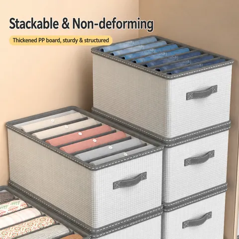 Foldable Non-Woven Fabric Wardrobe Clothes Storage Box Multi-Grid Drawer Divider Organizer For Pants Underwear Home Closet
