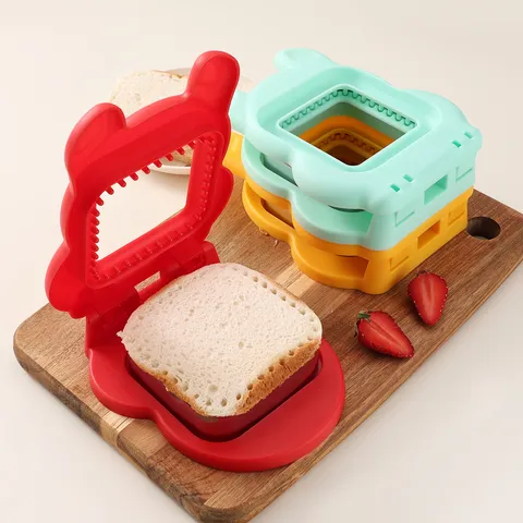 Stainless Steel Cartoon Bear Sandwich Cutter Mold Toast Bread Pocket Maker Baking DIY Kitchen Cooking Tool