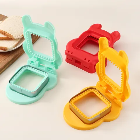 Stainless Steel Cartoon Bear Sandwich Cutter Mold Toast Bread Pocket Maker Baking DIY Kitchen Cooking Tool