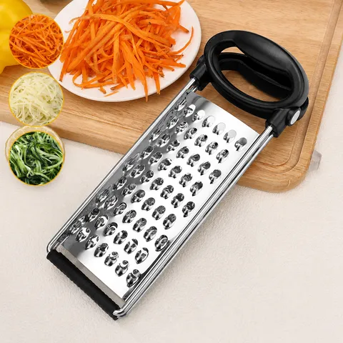 Grattugia a Doppia Faccia in Acciaio Inossidabile Strumento da Cucina Con Design Stabile E Manico Multicolore per Patate Formaggio