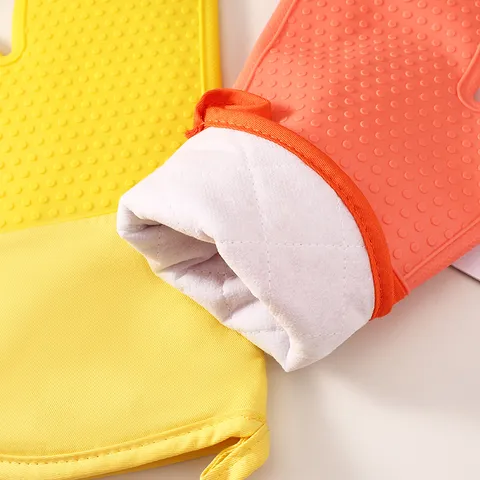 Guanti da Forno Resistenti al Calore in Silicone Cotone Cucina Addensato Antiscivolo Cottura Microonde Strumento