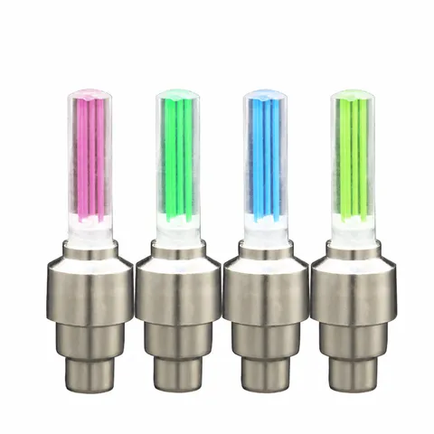 LED Bicycle Valve Stem Light Colorful Flash Wheel Tyre Lights Vibrating Sensor Waterproof Night Cycling Safety Lamp