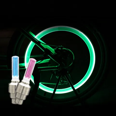 LED Bicycle Valve Stem Light Colorful Flash Wheel Tyre Lights Vibrating Sensor Waterproof Night Cycling Safety Lamp