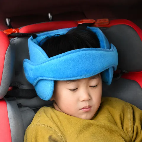 Kids Car Seat Head Support Band Baby Head Restraint Sleep Assistant Protection Pad Fleece Car Travel Headrest