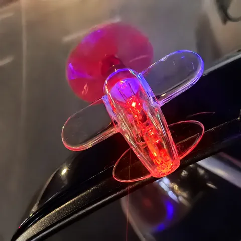 Rotating Luminous Little Airplane Wind Powered Toy Car Ornament LED Light