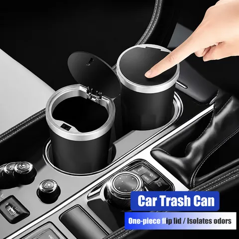 Car Trash Can Press Type Waterproof Portable Mini Auto Garbage Bin Cup Holder Storage Box With Lid For Vehicle Interior