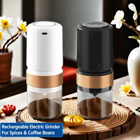 Macinacaffè Elettrico Portatile Cordless Ricaricabile Macina Caffè Con Macina in Ceramica Contenitore Polvere Trasparente Strumento Cucina