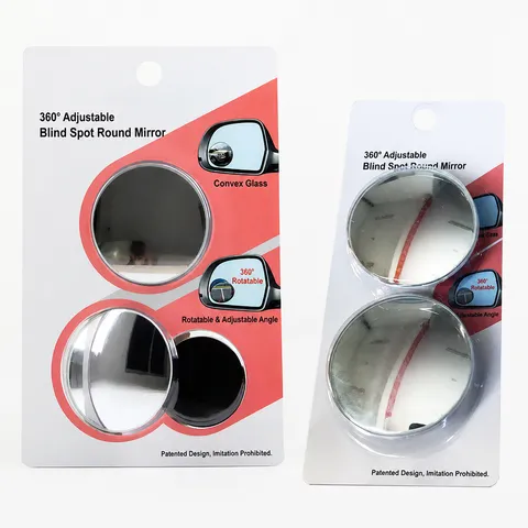 Universal Car Rearview Mirror Blind Spot Auxiliary Mirror HD Glass 360 Degree Adjustable Frameless Auto Accessories