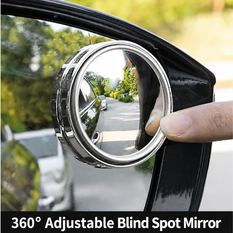 Universal Car Rearview Mirror Blind Spot Auxiliary Mirror HD Glass 360 Degree Adjustable Frameless Auto Accessories