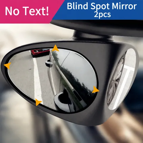 Car Blind Spot Mirror Dual View Wide Angle Convex Rear View Mirror For Front And Rear Wheels Black White