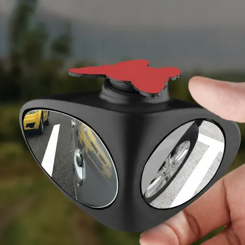 Car Blind Spot Mirror Dual View Wide Angle Convex Rear View Mirror For Front And Rear Wheels Black White