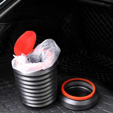 Car Folding Water Bucket Collapsible Portable Car Trash Can Multifunctional Storage Bin With Lid For Automotive Outdoor