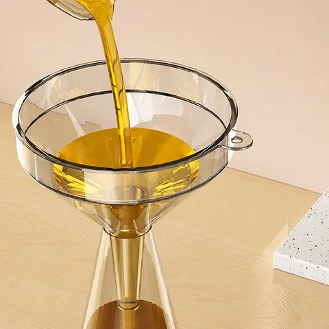 Embudo de Plástico para Cocina Transparente Gris Translúcido Embudo de Líquidos Tamaño Pequeño y Grande Herramienta de Cocina