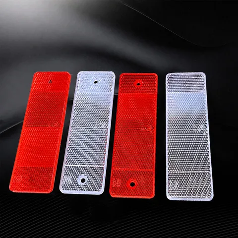 Car Body Reflective Sticker Red And White Plastic Reflective Strip Truck Reflector Safety Warning Sign Car Exterior