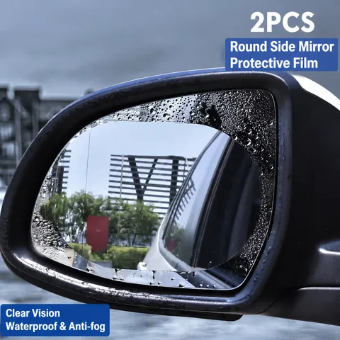Universal Car Rearview Mirror Anti Rain Film Nano Waterproof Anti Fog Clear Protective Sticker For SUV And Truck