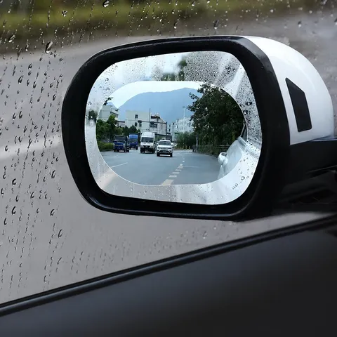 Universal Car Rearview Mirror Anti Rain Film Nano Waterproof Anti Fog Clear Protective Sticker For SUV And Truck