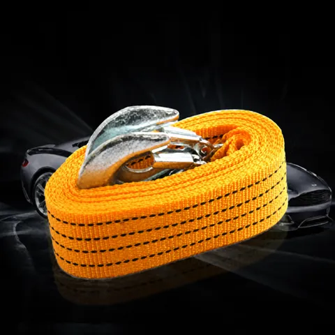 Heavy Duty Nylon Sleepgord Auto Noodreddingskabels Met Metalen Haken Reflecterende Sleepkabel Voertuig Accessoires