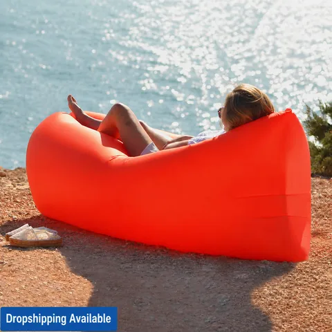 Portable Outdoor Air Inflatable Sofa Lazy Lounger Waterproof Fabric Air Sleeping Bag Camping Beach Music Festival Air Bed