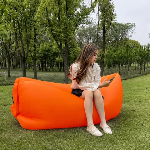 Portable Outdoor Air Inflatable Sofa Lazy Lounger Waterproof Fabric Air Sleeping Bag Camping Beach Music Festival Air Bed