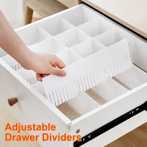 Plastic Drawer Divider Adjustable DIY Storage Partition Grid For Underwear And Makeup Organizer Board Home Supplies