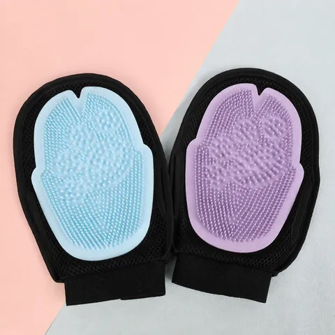 Pet Bath Brush Glove Soft Rubber Silicone Hair Grooming Massager For Dogs And Cats Pet Cleaning Tool