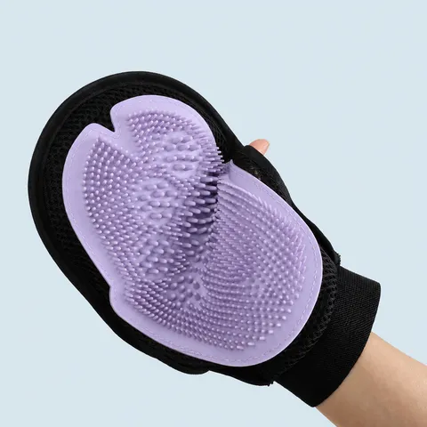 Pet Bath Brush Glove Soft Rubber Silicone Hair Grooming Massager For Dogs And Cats Pet Cleaning Tool