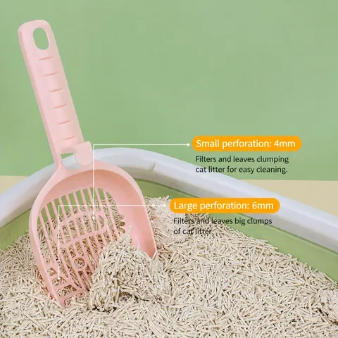Cat Litter Scoop Plastic Pet Poop Cleaning Tool Hollow Cat Face Design Lightweight Durable Pet Litter Shovel