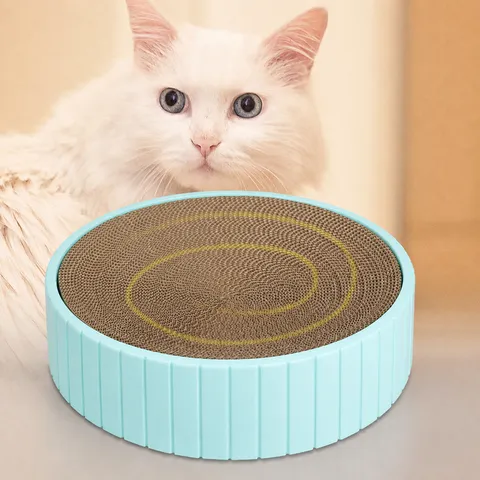 Bowl Shape Cat Scratch Board Corrugated Paper Cat Bed Pet Scratching Pad With Plastic Shell For Cats