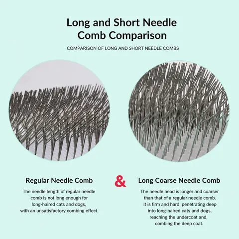 Pet Slicker Brush For Dogs And Cats Curved Long Pin Grooming Brush With ABS Handle Undercoat Rake Pet Hair Removal Tool