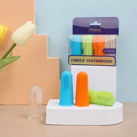 Pet Finger Toothbrush Set Silicone Dog Tooth Brushes Cat Oral Care Cleaning Tools