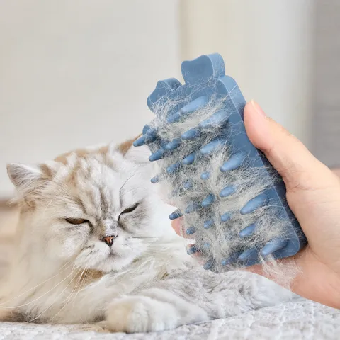 TPR Pet Bath Brush Dog Massage Brush Soft Bristle Hair Removal Cleaning Tool Cute Puppy Shape Pet Grooming Accessories