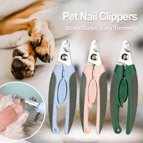Pet Nail Clipper Stainless Steel Dog Cat Nail Scissors Professional Grooming Tool With Safety Guard And Handle