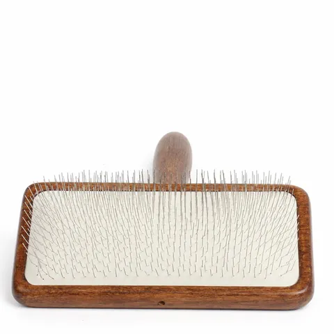 Pet Slicker Brush Wooden Handle Pet Grooming Brush For Dogs And Cats Deshedding Undercoat Brush Pet Hair Removal Tool