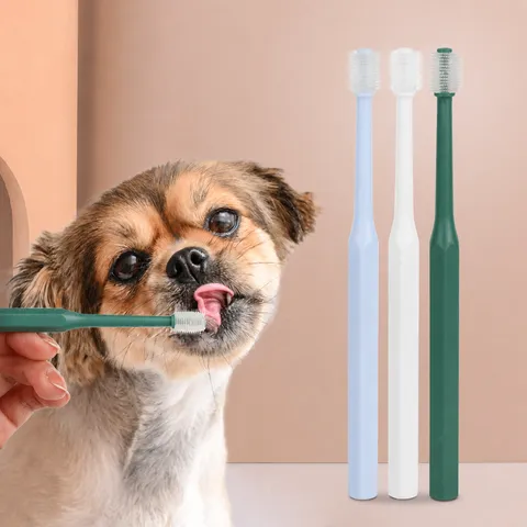 360 Degree Soft Bristle Pet Toothbrush For Dogs And Cats Comprehensive Oral Cleaning Plastic Pet Dental Care Tool